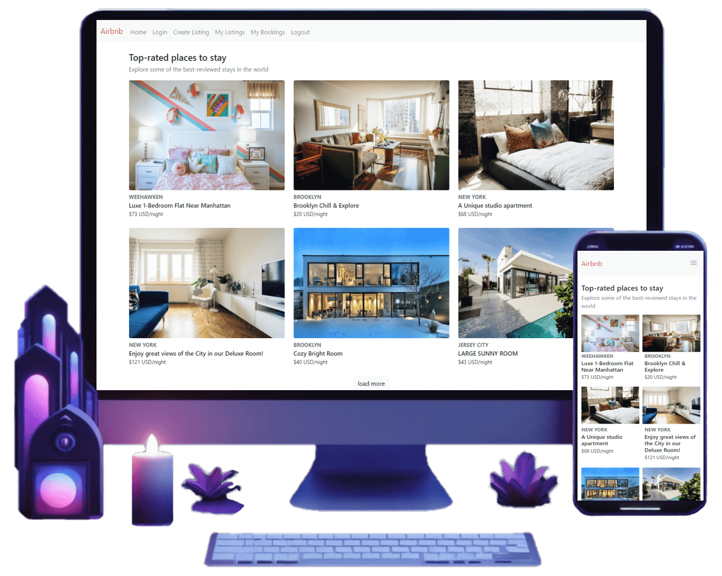Web development desktop and mobile view mockup 1