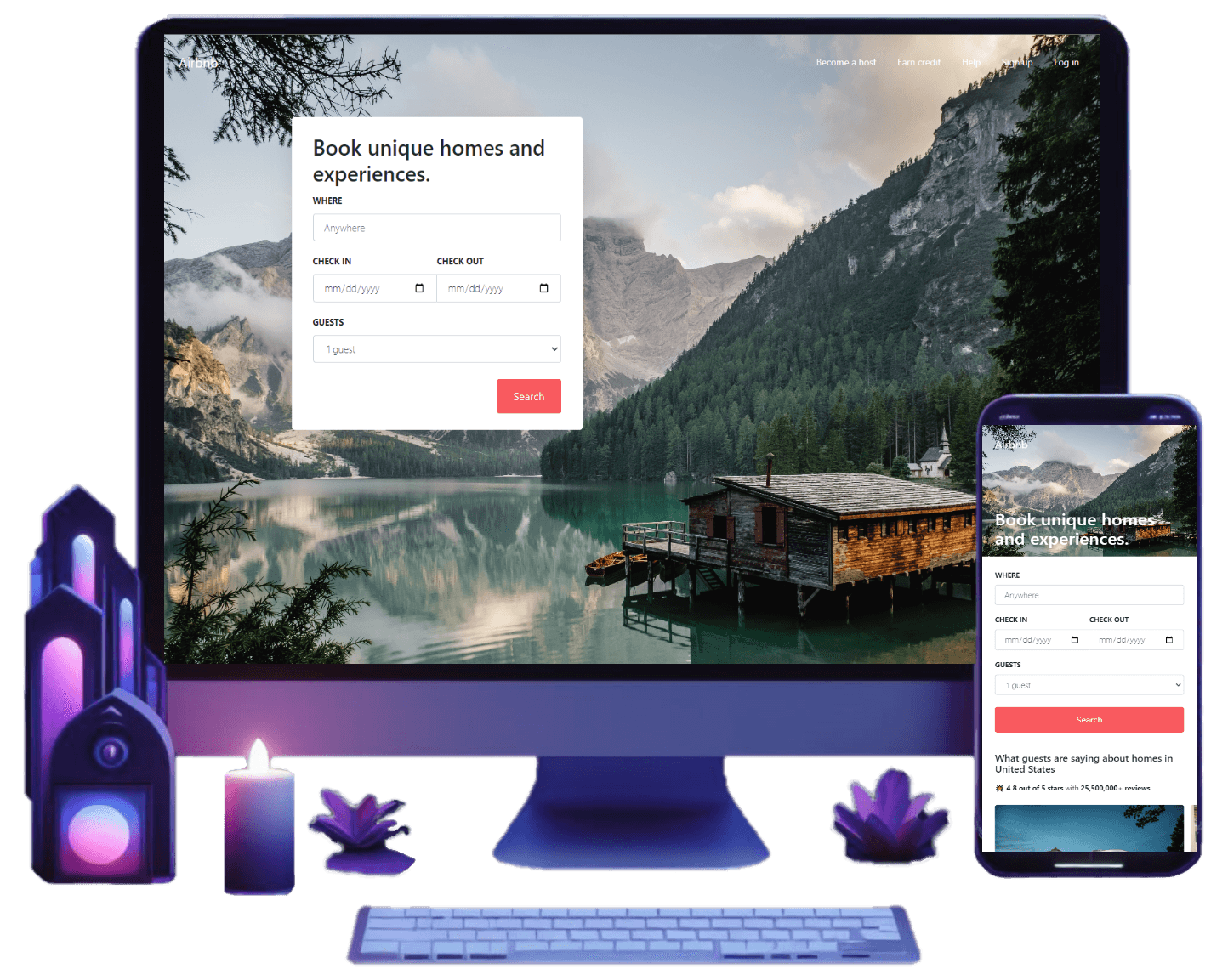 Web development desktop and mobile view mockup 1