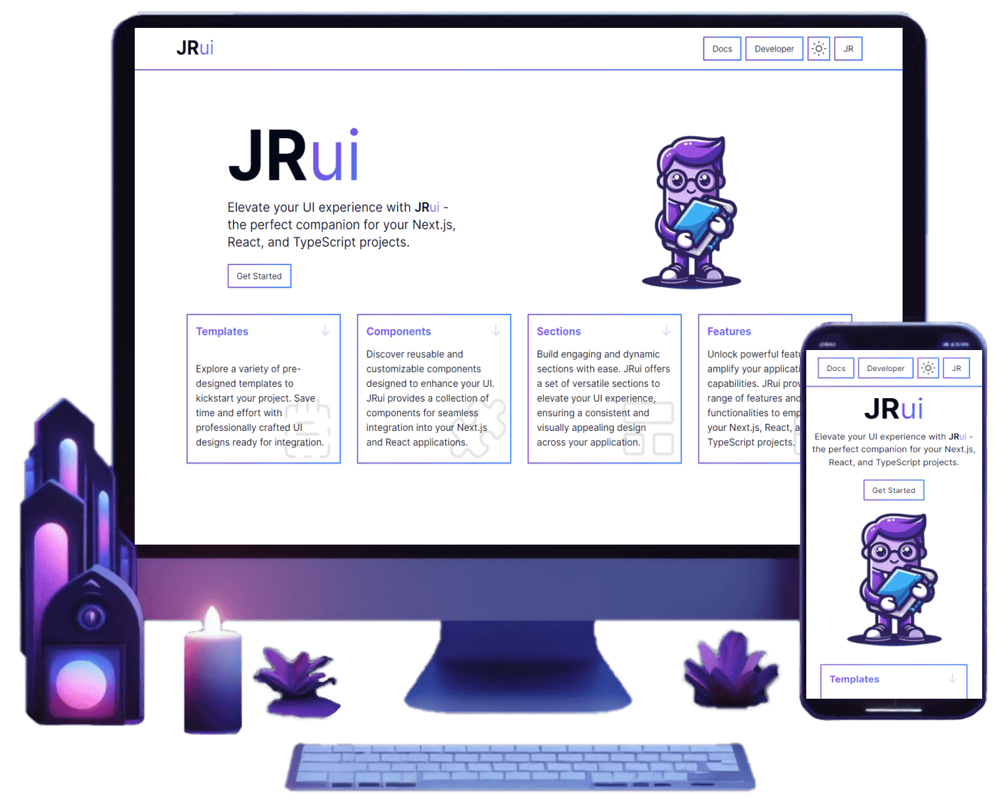 Web development desktop and mobile view mockup 1