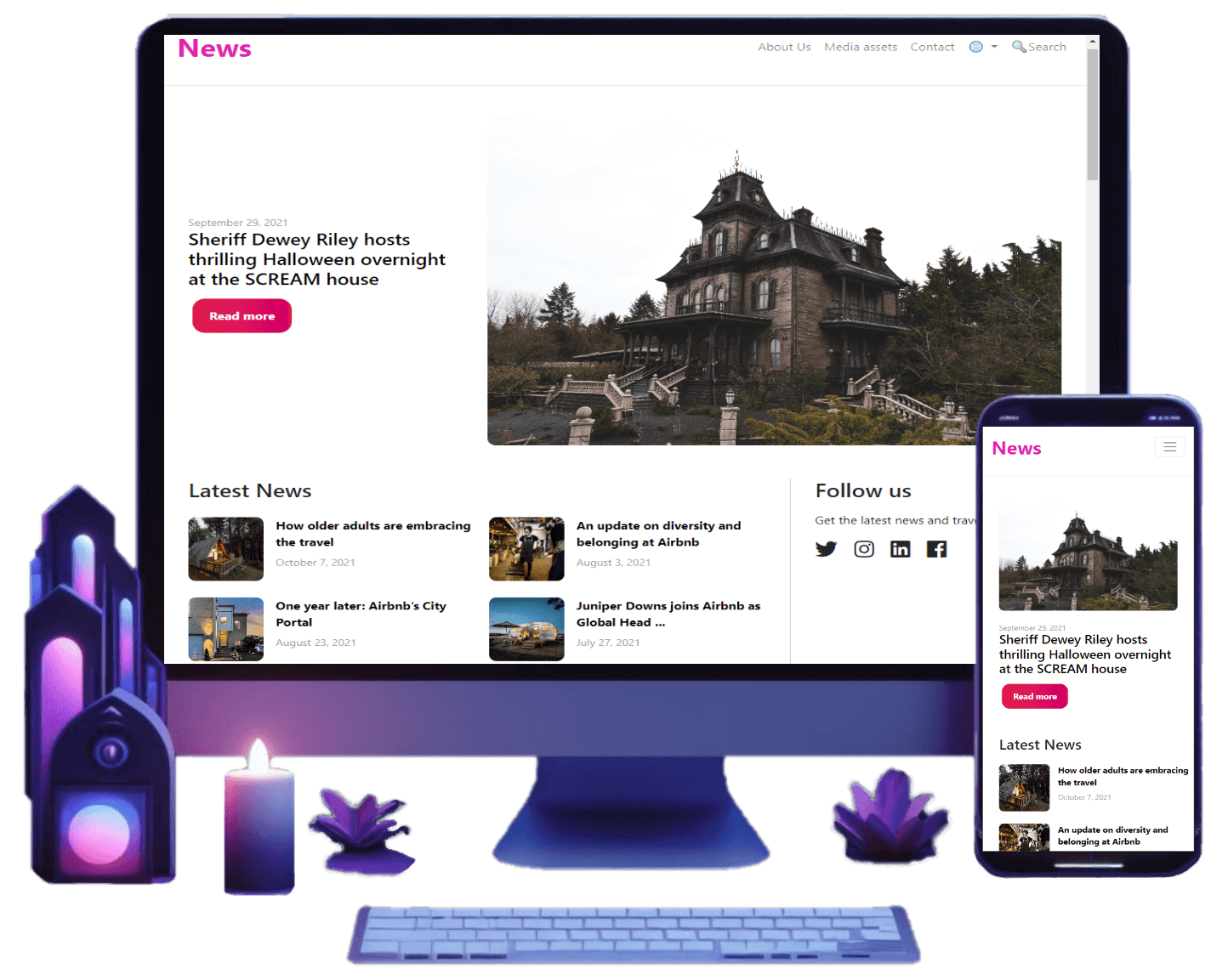 Web development desktop and mobile view mockup 1