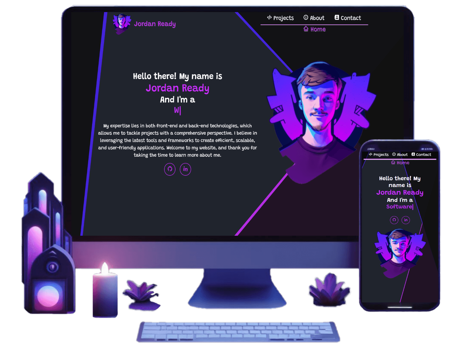 Web development desktop and mobile view mockup 1