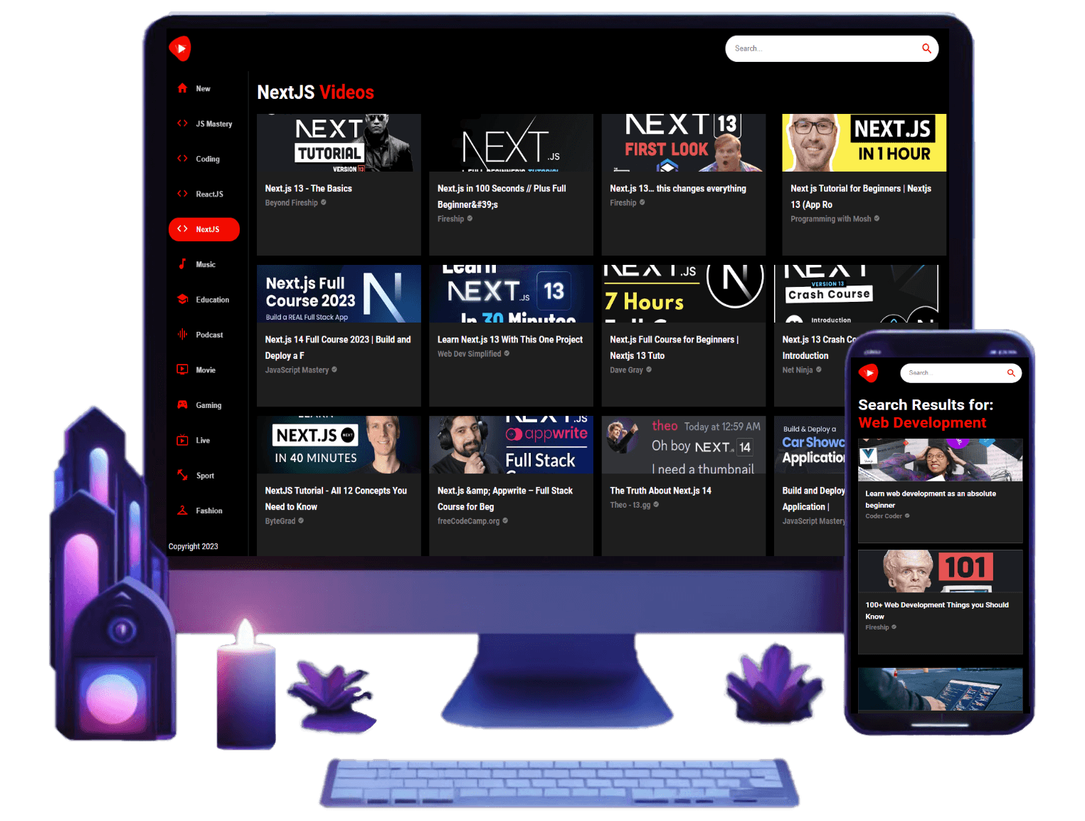 Web development desktop and mobile view mockup 1